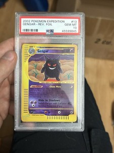 2002 POKEMON EXPEDITION #13 GENGAR-REVERSE FOIL PSA 10