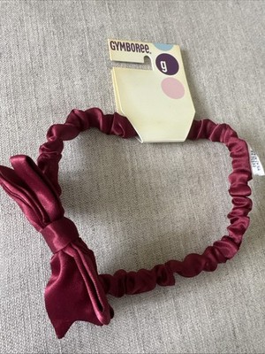 Vintage Gymboree Holiday Magic Baby Toddler Headband Bow Elastic Maroon Red NEW