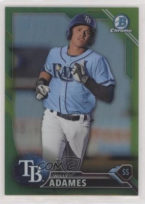 2016 Bowman Draft Chrome Top Prospects Green Refractor 85/99 Willy Adames 8b5