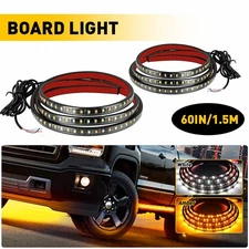 60" Running Board LED Light DRL Side Step Strip Bar Amber White Turn Signal C