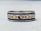 GOLD AND STERLING VINTAGE NAVAJO SILVER RING