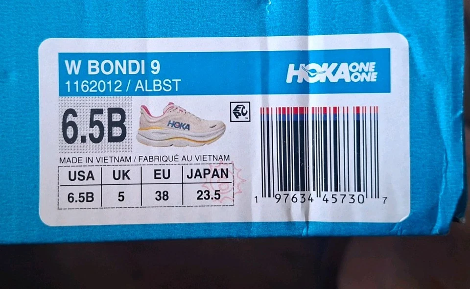 HOKA ONE ONE Bondi 9 baskets crème et jaune 38 (US 7B) Confort absolu - Affaire - Photo 4/4