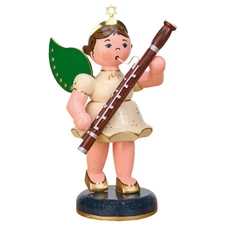 New in Box - Hubrig Volkskunst - 16cm - Angel with Bassoon - Figurine