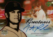 JONATHAN PAPELBON  2006 UD Path to Greatness RC Autograph Auto  Boston Red Sox