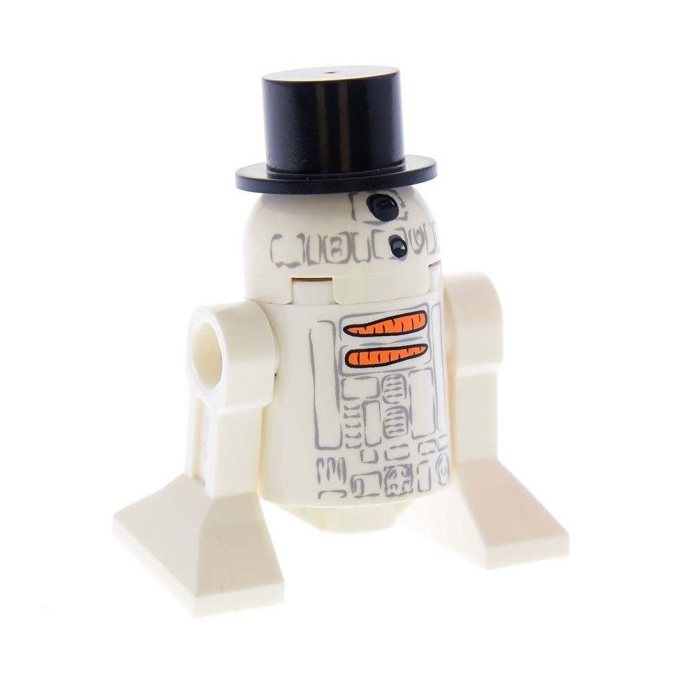 1X Lego Minifigure Star Wars B-Ware Used Droid R2-D2 Snowman Hat SW0424