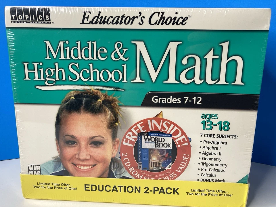 Vintage Educator's Choice Middle High School Math and Excelerator PC CD ROM NOS - Image 3 of 4