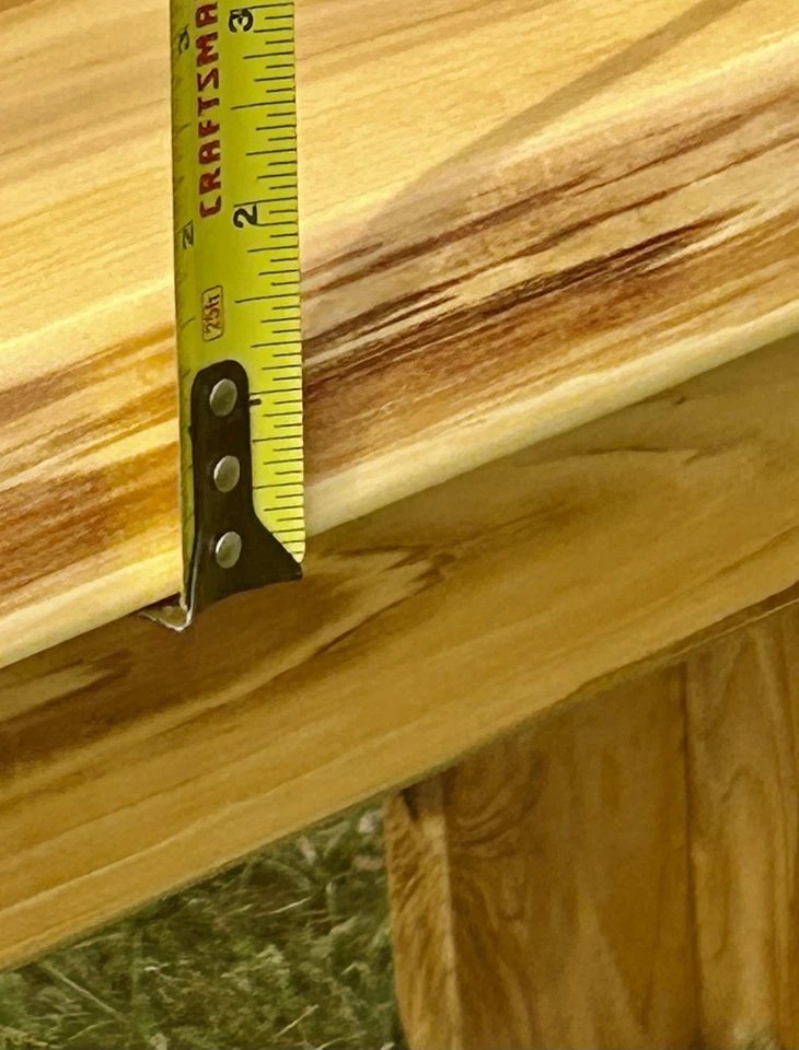 Mesa de centro 60x14 grueso borde vivo banco acabado ligero cedro blanco norte CTA Foto 4 de 4