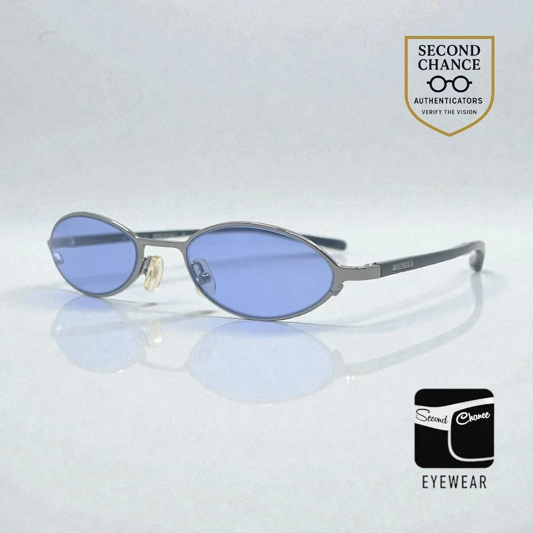 Blue Metal Frame Oval Vintage Sunglasses for sale | eBay display picture 2
