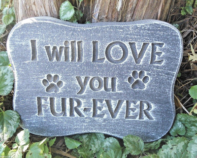 Dog concrete mold plaster cement Love fur dog plastic mould 10'' x 8'' x 1.20''