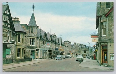 Vintage Postcard Main Street Pitlochry Perthshire Scotland Hotel Scene