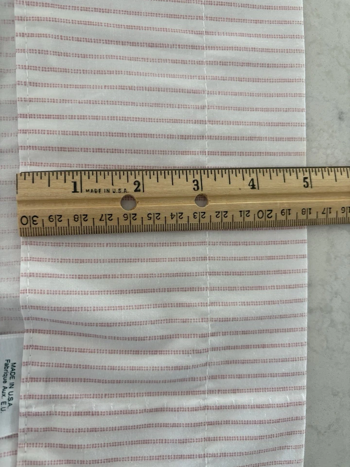 "Cortina de doble cortina a rayas rosa Laura Ashley 80"" X 84 convertible de colección" Foto 3 de 3