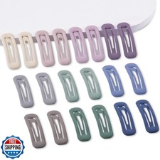 Cptots 20 PCS Small Rectangle Hair Barrettes For Women Non Slips Snap Clips F