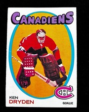 1971-72 Topps ROOKIE Card #45, KEN DRYDEN, Montreal Canadiens. rookie card picture
