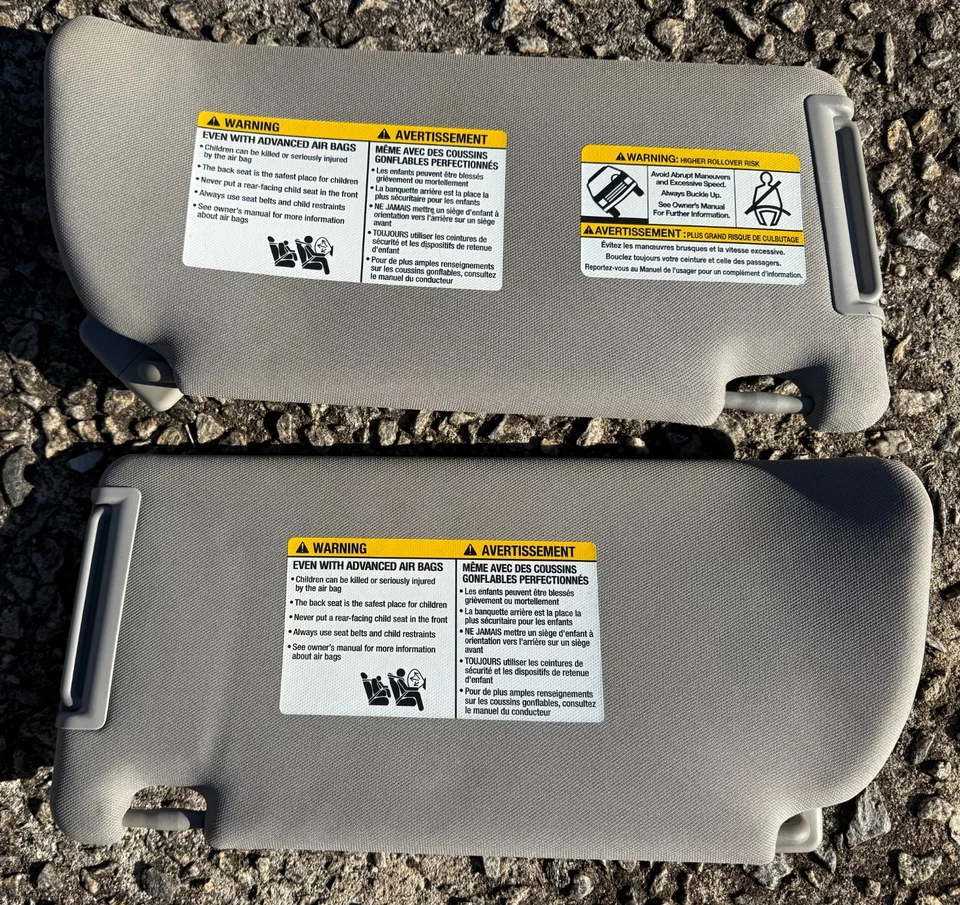 Nissan Xterra Frontier 2005-2012 conductor y pasajero diestro diestro parasol tela gris Foto 3 de 3