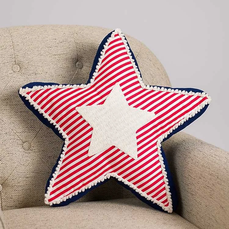 Americana Star Shaped Accent Pillow