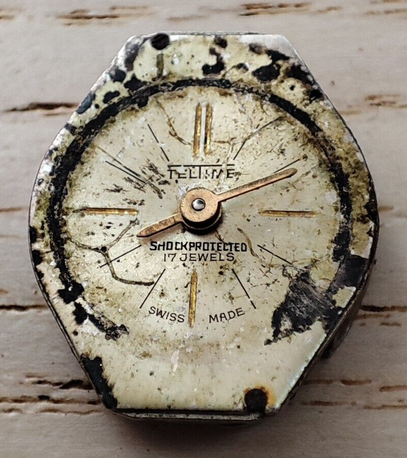 Teltime Watch Movement Cal 5011 B 17.9mm Spare Parts Repair
