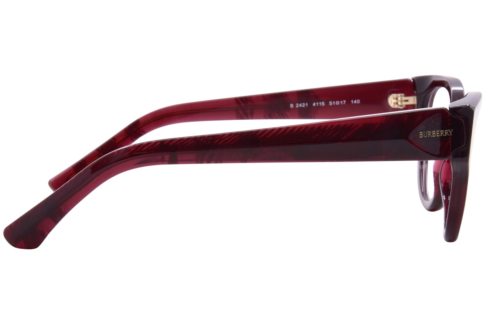 Burberry BE2421 4115 Eyeglasses Frame Women's Check Red Full Rim 51mm thumbnail 3