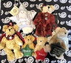 Boyds Bears Lot Of Six Christmas Ornaments Stuffed Mini Angel Tree Animal