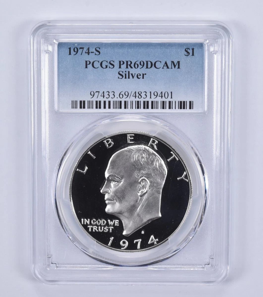 【博物館級】PCGS PR69DCAM 1974-F 独50Pf POP1 PCGS Certified PR 69 Graded 1974 Eisenhower Dollars (1971-1978