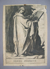 Raffaello Schiaminossi Propheta Daniel Kupferstich 16. Jh. antik z. Restaurieren