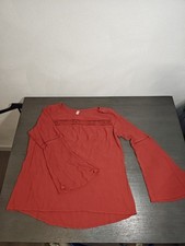 Xhilaration Woman's Top, Boho ,Bell Sleeves ,Terracotta,XL