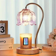 Flower Candle Warmer Lamp with Timer & Dimmer - Fits All Jar Scented Candles ...