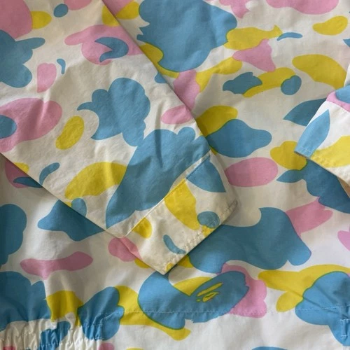 Bape Bathing Ape Cotton Candy Camo Reversable Jacket Size Tall 100% Nylon image 15