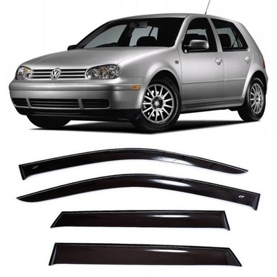 Tape-on Window Visors Rain Guards Fit VW Golf IV 5d 1999-2005 Wind Deflectors