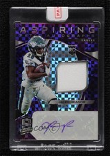 2020 Panini Spectra Aspiring Neon Purple Prizm 24/35 Jalen Reagor Patch Auto 4vc