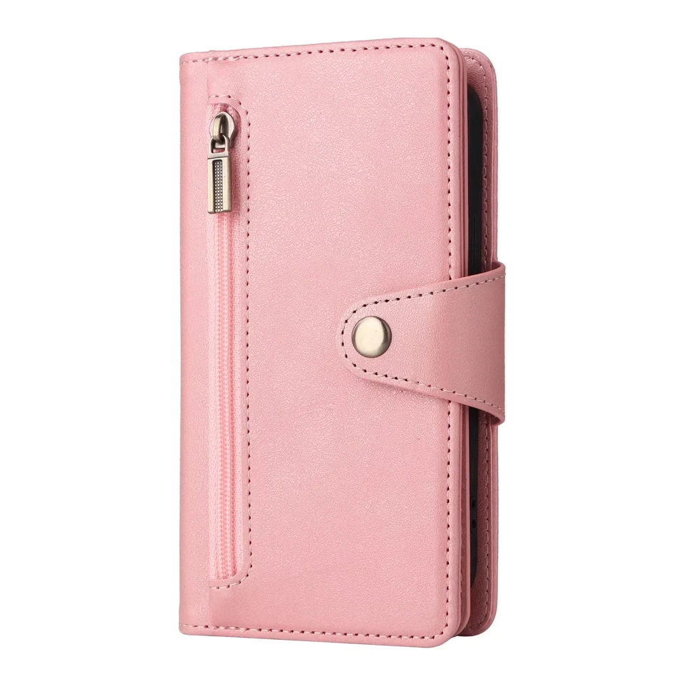 Zip Leather Wallet Case Flip Cover For Samsung S25 FE  S24 Ultra S22 S23 FE S21 - Image 3 of 4