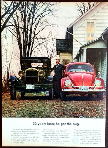 Volkswagen Beetle Original 1963 Vintage Print Ad Wall Art