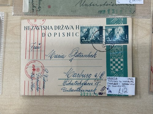 Historia postal de Croacia X9 artículos, precio ex distribuidor 102,00 £ G266 - Imagen 9 de 20