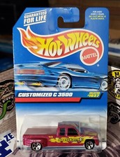 👓Hot Wheels 1999 #1027🔥Customized Chevrolet C3500 DUALLY Pearl Magenta⭐5Spokes