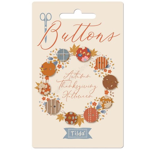 Tilda Creating Memories Autumn Thanksgiving & Halloween Pack of 10 Buttons - Picture 2 of 2