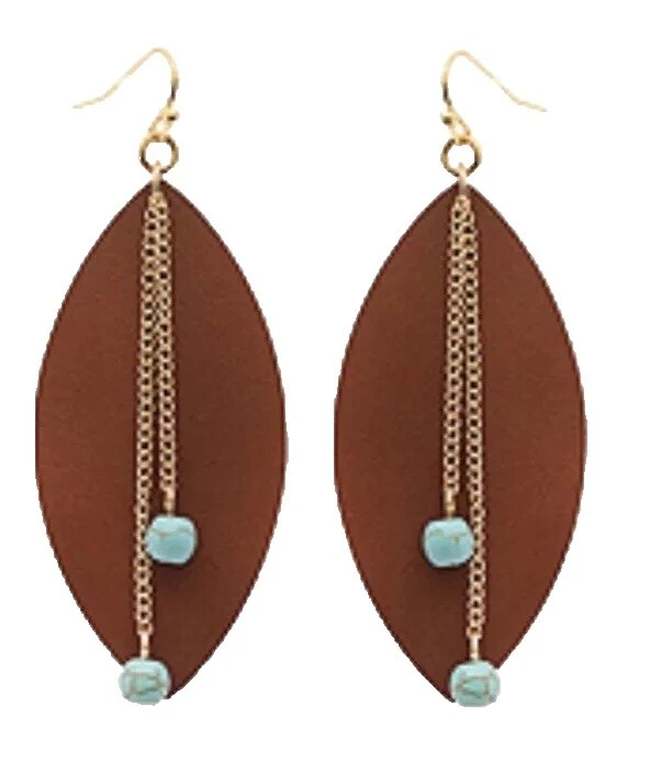 Negro de Cuero Turquesa Joyería de Moda