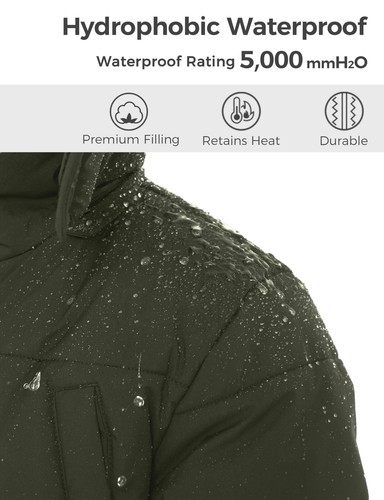 Chaqueta Parka Larga de Invierno para Niños Wantdo Forrada de Lana Abrigo Acolchado Capucha Extraíble - Imagen 25 de 33