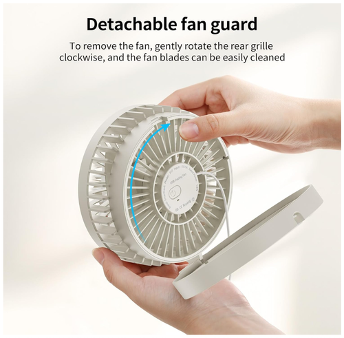 USB Desk Fan, 2 Speeds Small Personal Desk Fan, 90° Rotate Portable Foldable - Picture 5 of 7