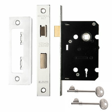 Sash Lock Zoo 3 Lever Mortice Internal Door w 2 Key Black or Stainless Steel