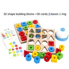 Shape Color Matching Puzzle Montessori Educational Learning Wooden Toy For Kids