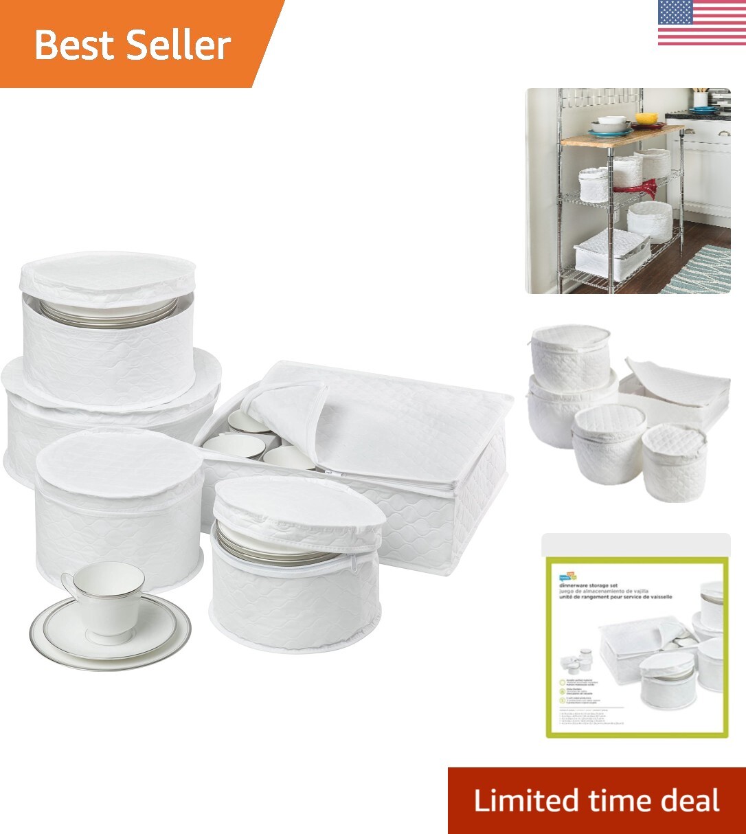 - White, Stores Up To 12 Place Settings