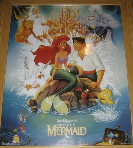 The Little Mermaid With Banned Cover Art (Disney VHS) & Framed Poster! **RARE** - Picture 2 of 2