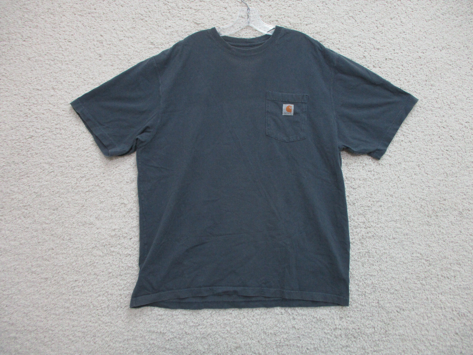 Carhartt Shirt Extra Large Adult Navy Blue Original Fit Logo Pocket Casual Mens