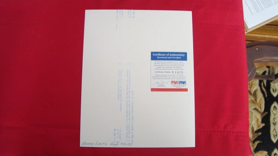 Bobby Shantz Autographed 8 x 10 Baseball Photo Pittsburgh Pirates PSA/DNA - Image 2 of 4