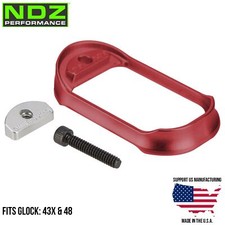 NDZ Glock 43X 48 Magwell Funnel Aluminum Low Profile Lo Pro for Carry Red