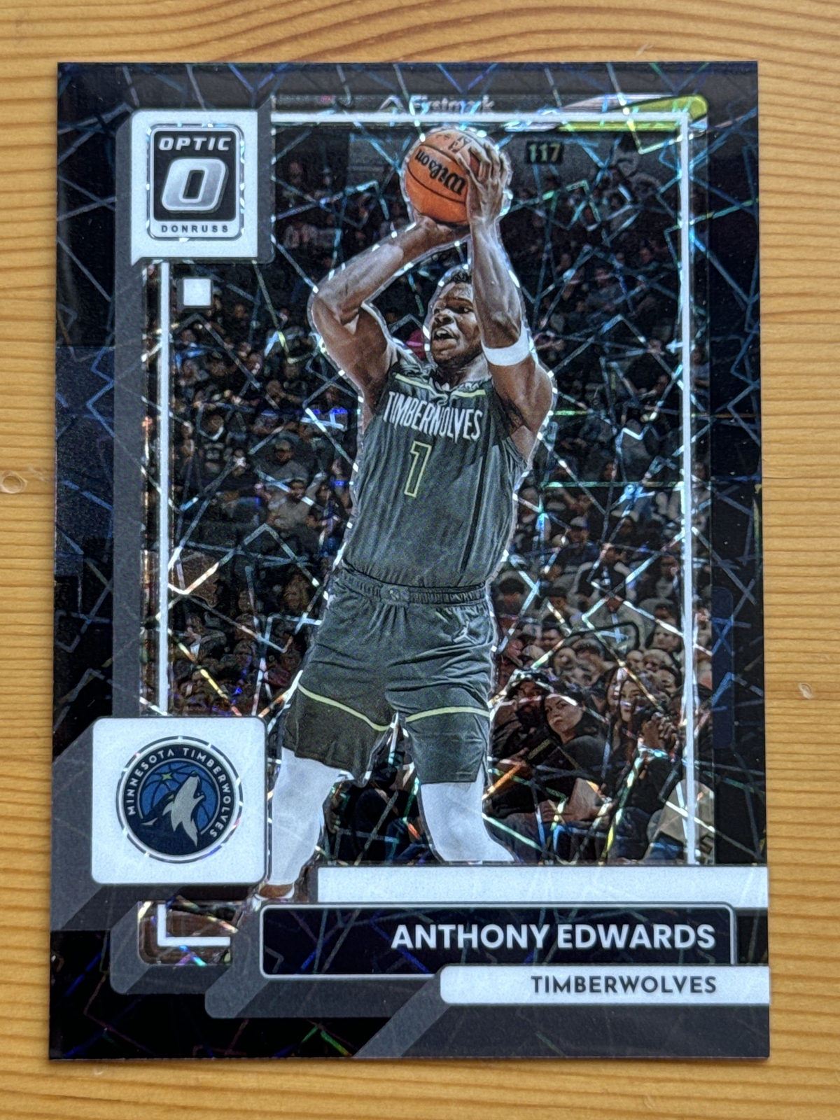 2022-23 Panini Donruss Optic 23/39 Black Velocity Prizm Anthony Edwards #45