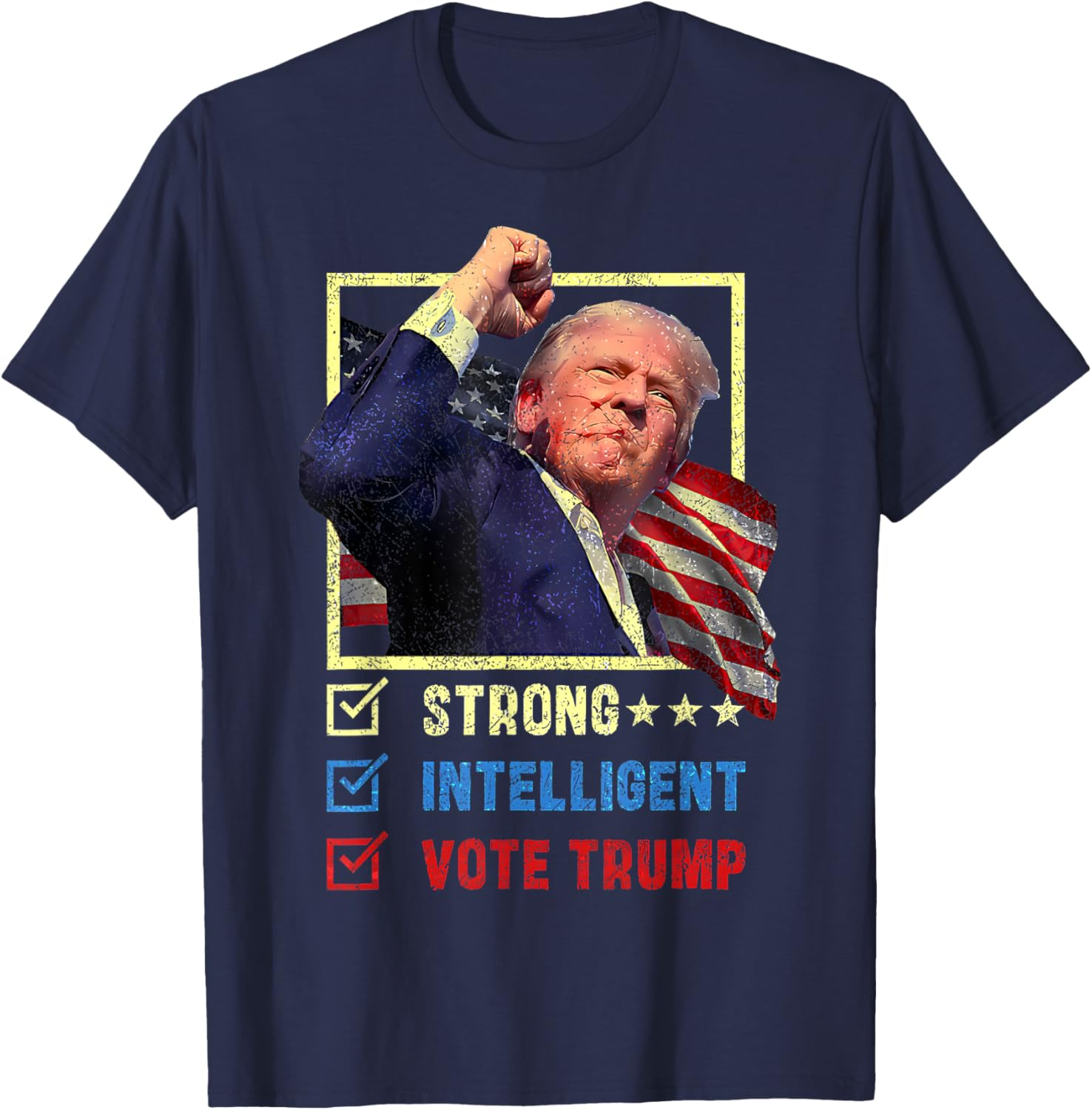 Strong Intelligent Women For Trump Maga Checklist T-shirt