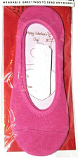 K. Bell Women's Valentine's Day Fuchsia Pink No Show Socks Liner Sz 9-11