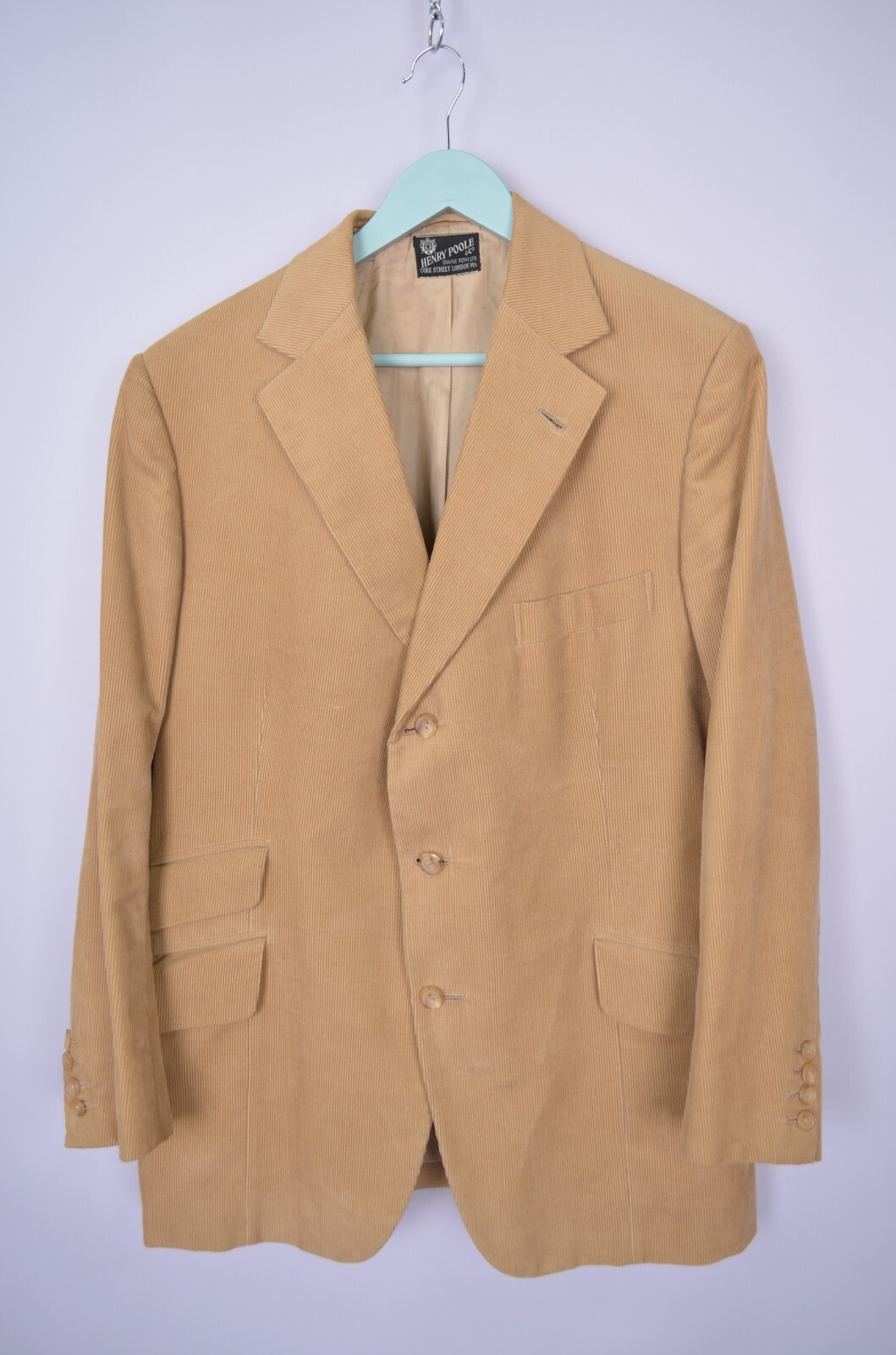 FILA Giacca blazer Henry Poole & Co Savile Row beige velluto a coste 1976 taglia ~42 anni 70 vintage