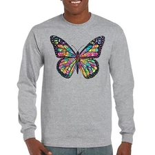 Colorful Neon Butterfly Long Sleeve T-shirt Dean Russo Beautiful Nature