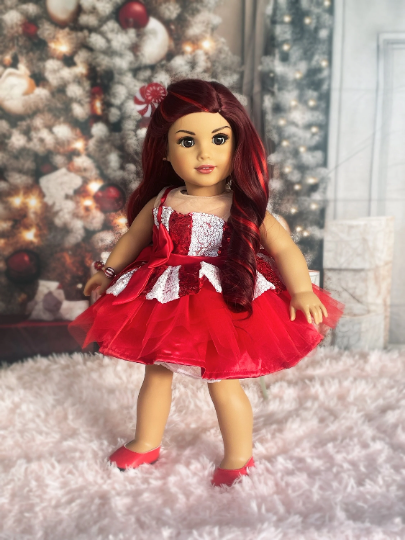 Special Limited Edition Candy Cane Christmas Dress for 18" Dolls